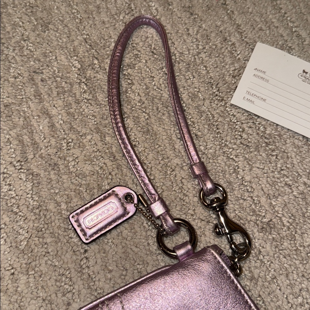 Coach Metallic Pink Wristlet Y2K - Picture 2 of 4